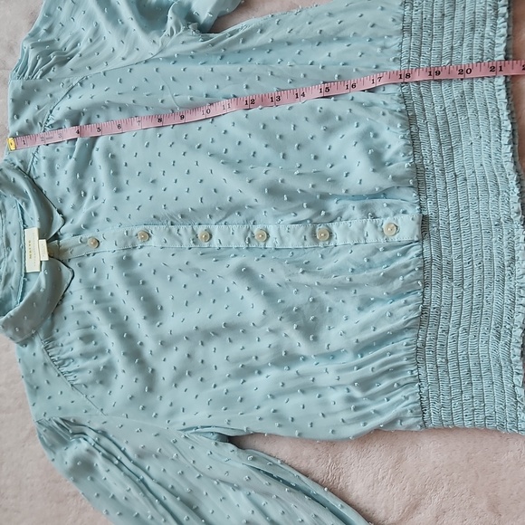 Anthropologie Maeve Blue Rosa Swiss Dot Blouse - Picture 4 of 7